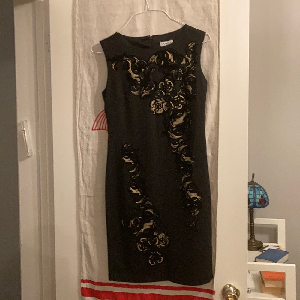 Beautiful black dress with golden print